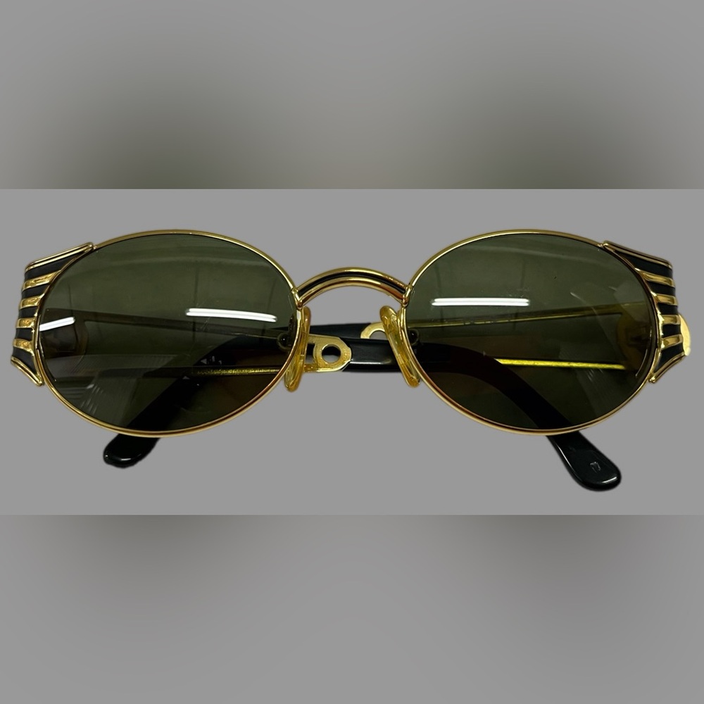 VERY RARE VINTAGE 90s FENDI FS 142 Roman Coin Safety Pin Gold/Ebony Sunglasses